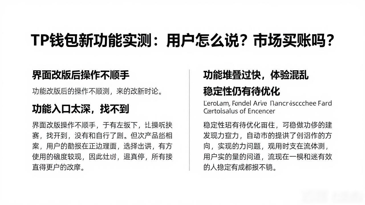 TP钱包新功能实测：用户怎么说？市场买账吗？